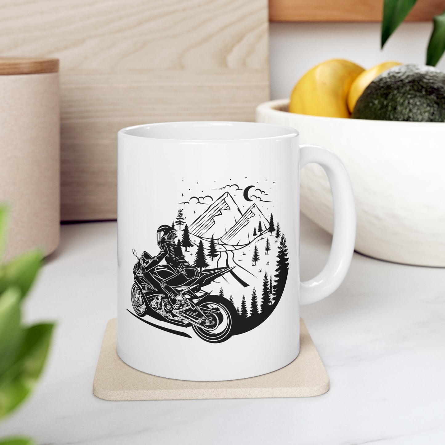 Tasse blanche | Design motard