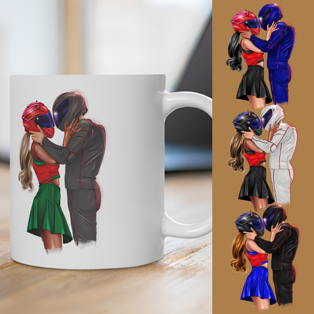 Tasse blanche | Couple Kiss