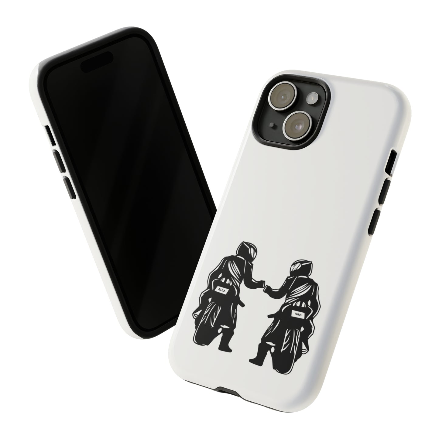 Coque de téléphone iPhone | Duo personnalisable motards